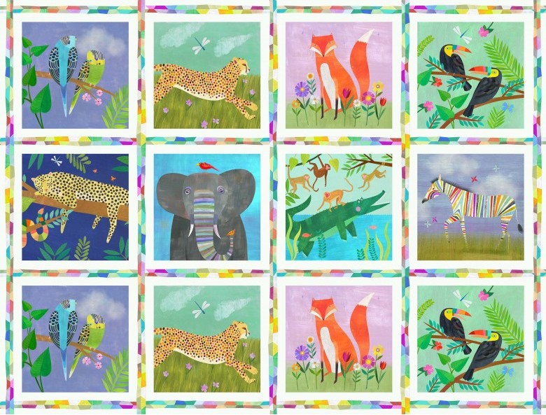 JUNGLE MENAGERIE Jungle Patchwork multi 24"x43"