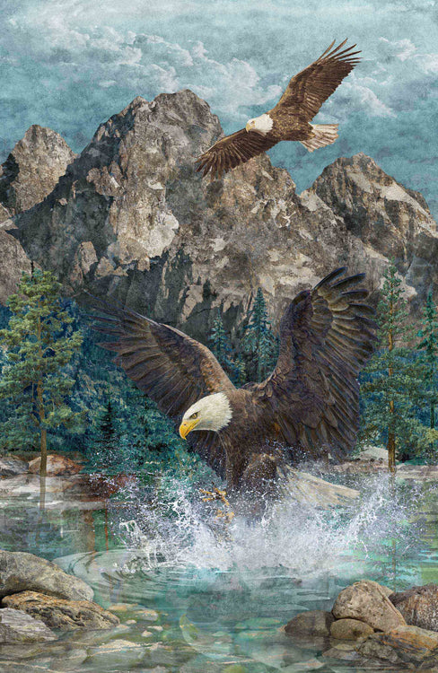 STONEHENGE EAGLE PASS Eagle Panel blue multi 28"x43"