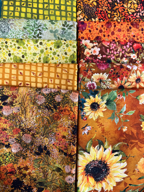 SUNLIT GARDEN Spring 10 fat quarters