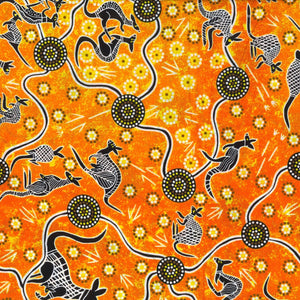 AUSTRALIAN Kangaroo Dreaming 2 orange NEW