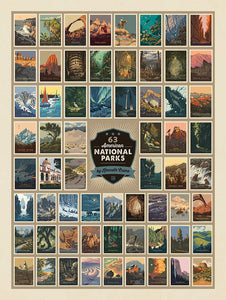 NATIONAL PARKS 63 American National Parks Panel 54"x72"