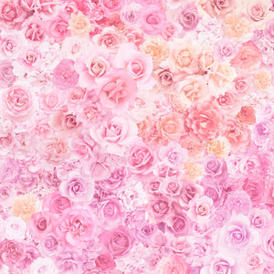GRADIENTS PARFAIT Rainbow Roses bubblegum - one yards