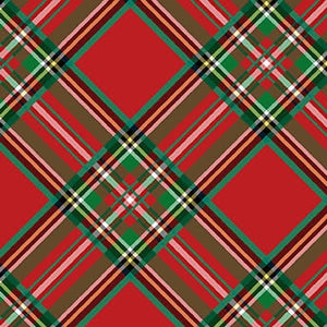 BLOOMS OF THE HOLIDAY Plaid red multi