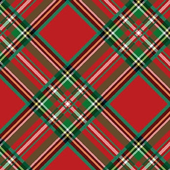 BLOOMS OF THE HOLIDAY Plaid red multi