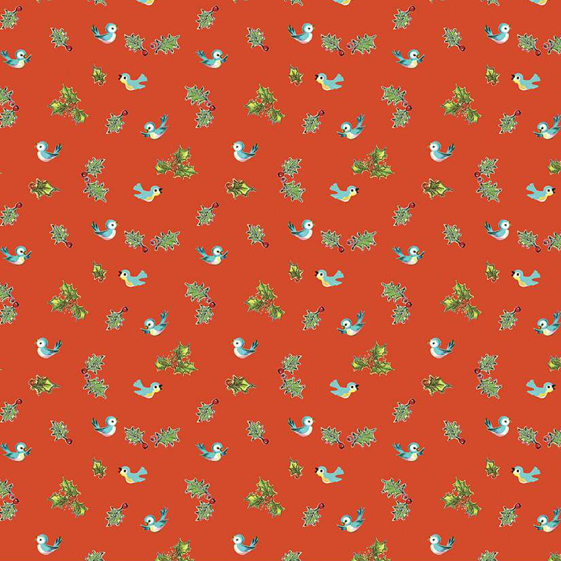 JINGLE BELLS Holly Birds red