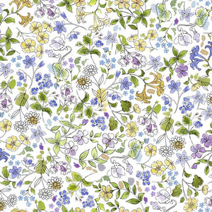 DRAWN TO BIRDS Floral white