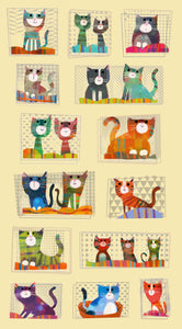FUR-EVER FRIENDS Take me Home: Cats cream panel 24"x42"