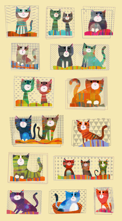 FUR-EVER FRIENDS Take me Home: Cats cream panel 24"x42"