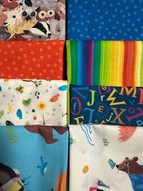 ANIMAL KINGDOM 8 fat quarters