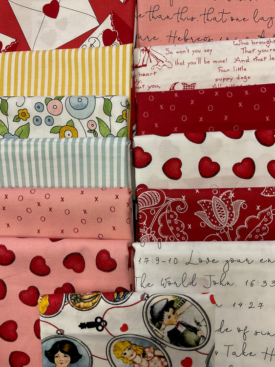 ALL MY HEART White 13 fat quarters