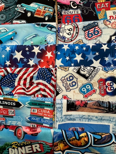 AMERICA'S HIGHWAY 12 fat quarters