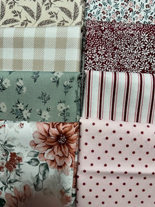 A WALK ON THE PRAIRIE Cream 8 fat quarters