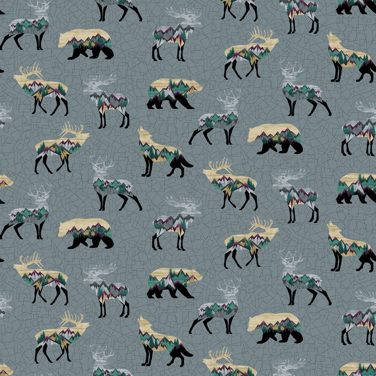 INTO THE WILD Wildlife Allover grey/multi