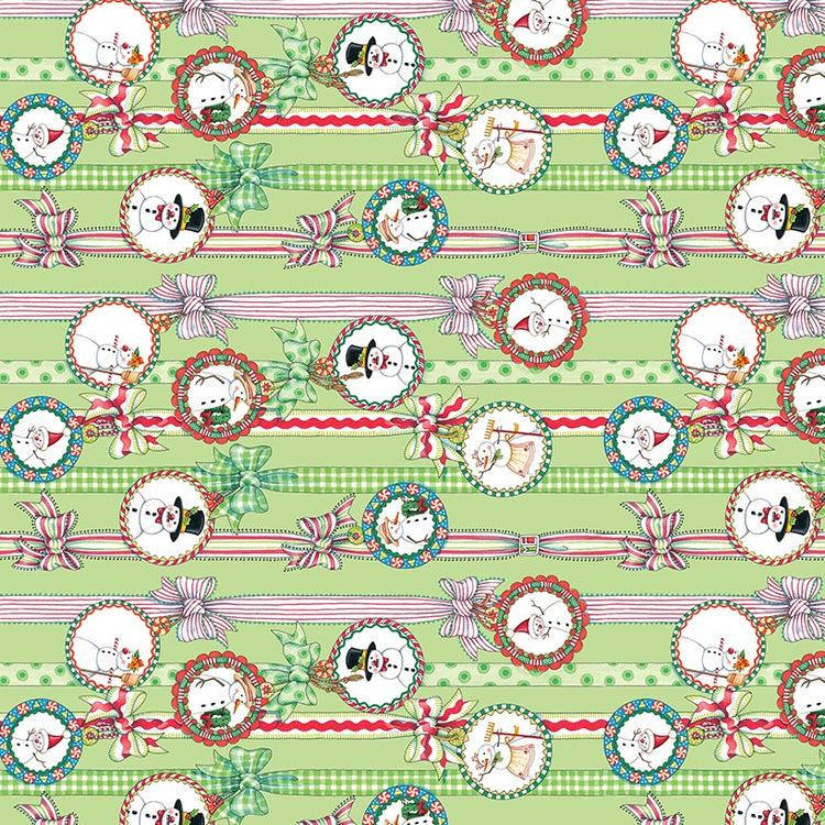 SO MUCH JOY! Snow People Ribbon lime