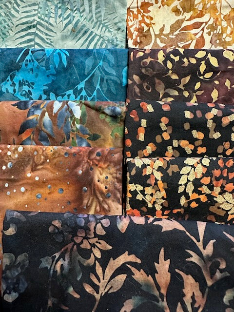 BALI Turquoise Rust 9 fat quarters