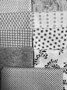 BLACK ON WHITE 9 fat quarters