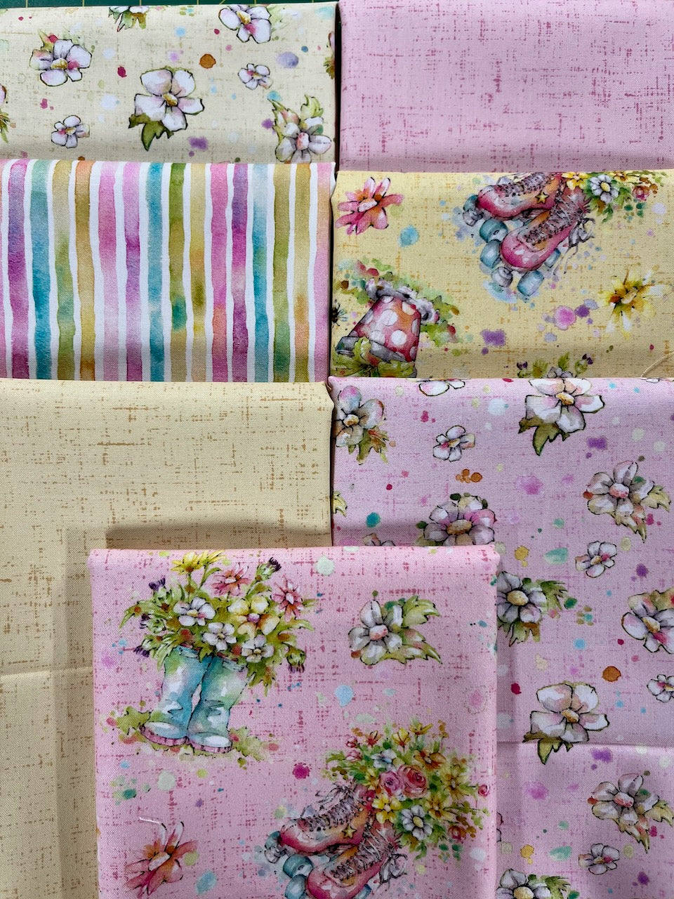 BOOTS & BLOOMS Pink 7 half yards