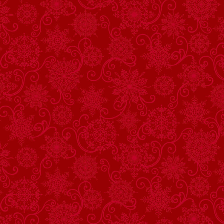 BLOOMS OF THE HOLIDAY Snowflake Monotone red
