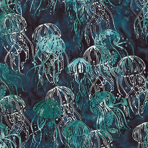 JELLY FISH BATIKS Jelly Fish deep teal