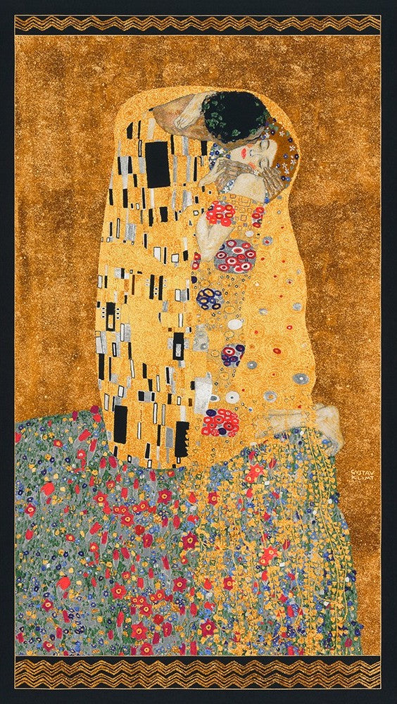 GUSTAV KLIMT 17178-133 Panel gold 24"x43" the kiss