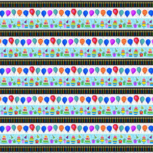 PARTY TIME! Border Stripe multi - one yards