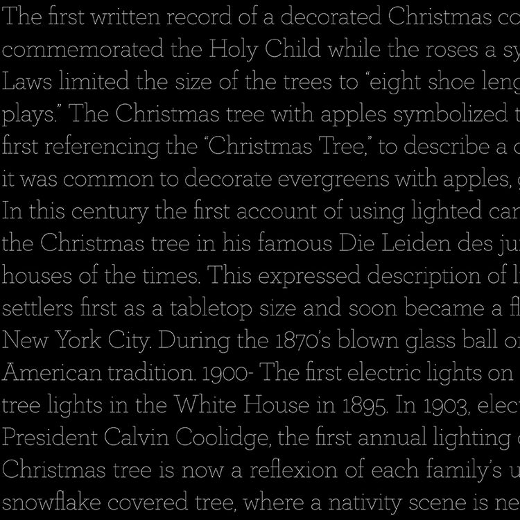CLASSIC CHRISTMAS History of the Tree Text black