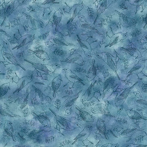 DRAWN TO BIRDS Bird Toile blue