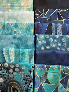 EBB & FLOW Aqua 12 fat quarters