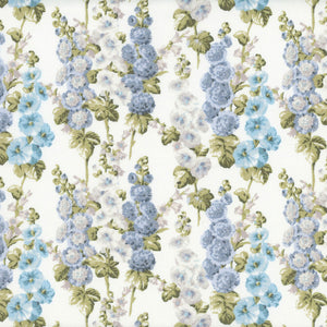 SOUTHWOLD BLUE Hollyhocks white