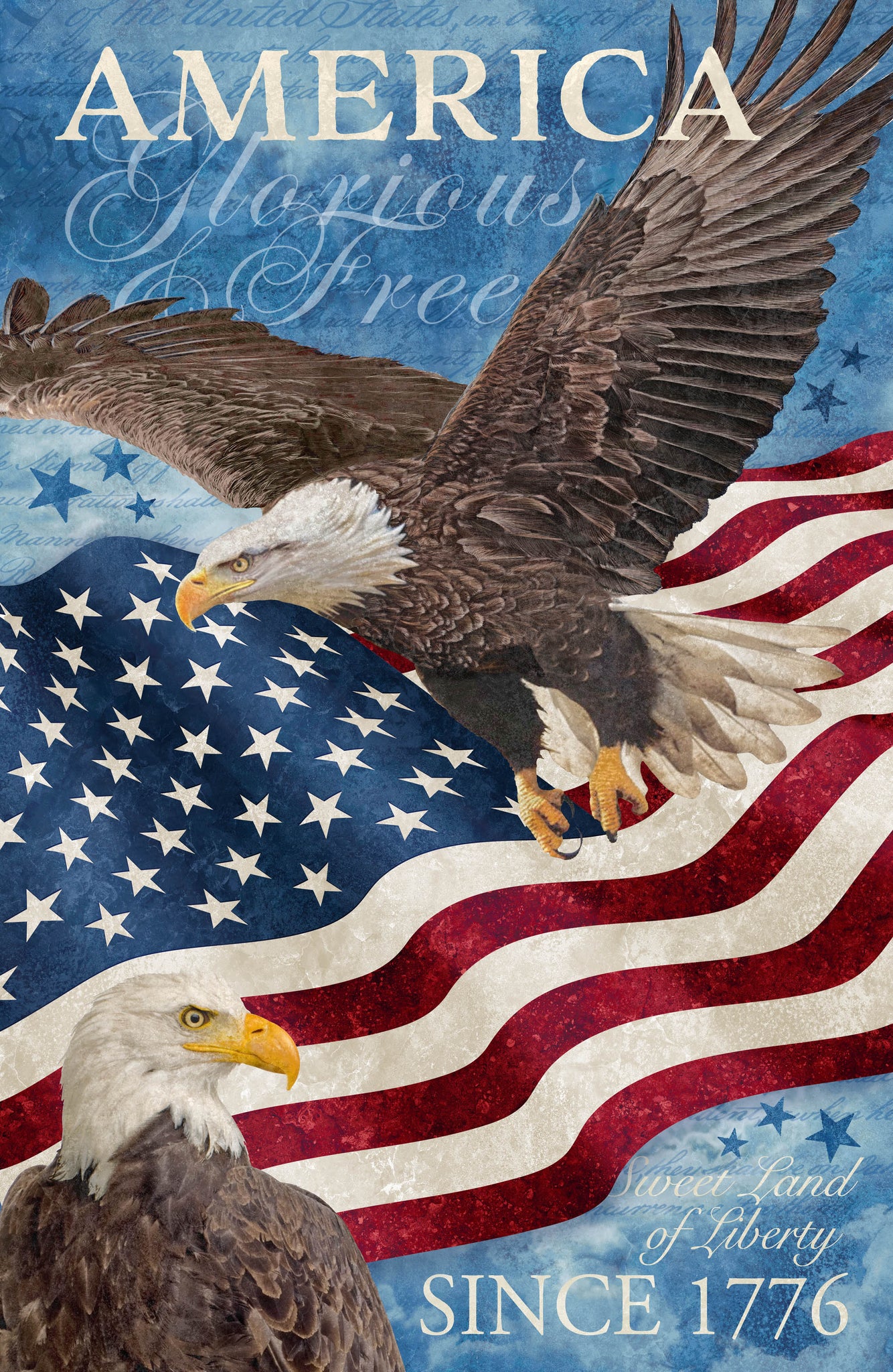 STARS AND STRIPES 13 Panel navy multi 28"x43"