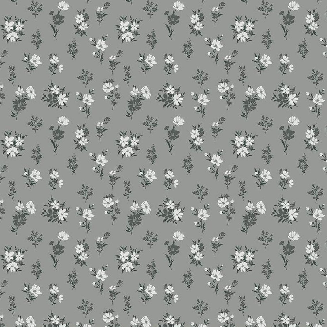 A WALK ON THE PRAIRIE Floral sage gray