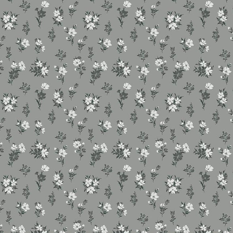 A WALK ON THE PRAIRIE Floral sage gray