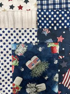 FARMHOUSE AMERICANA Blue 7 fat quarters