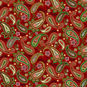 BLOOMS OF THE HOLIDAY Paisley red multi