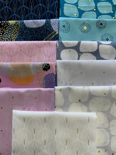 FLIRTATION Turquoise Mauve 11 fat quarters