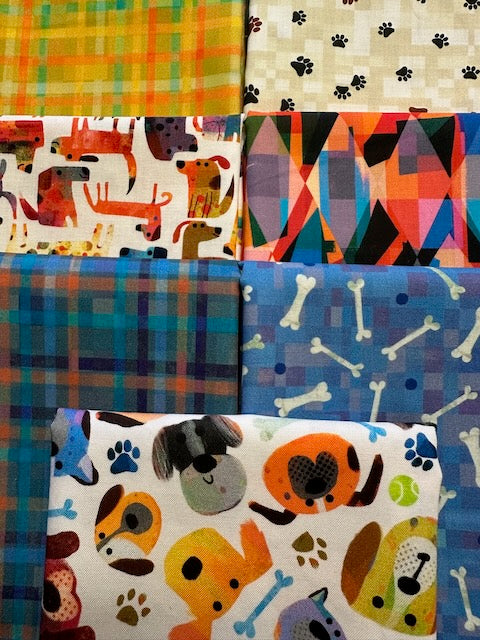 FUR-EVER FRIENDS Dogs 7 fat quarters