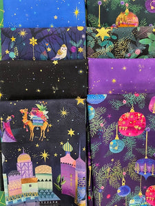 HOLY NIGHT Midnight 8 fat quarters