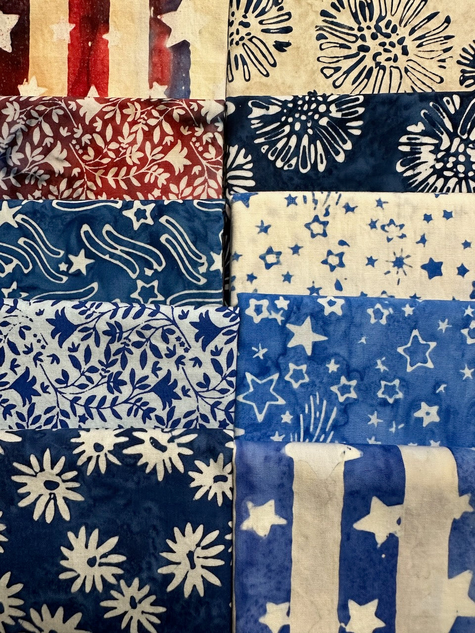 LET FREEDOM REIGN Blue 10 fat quarters