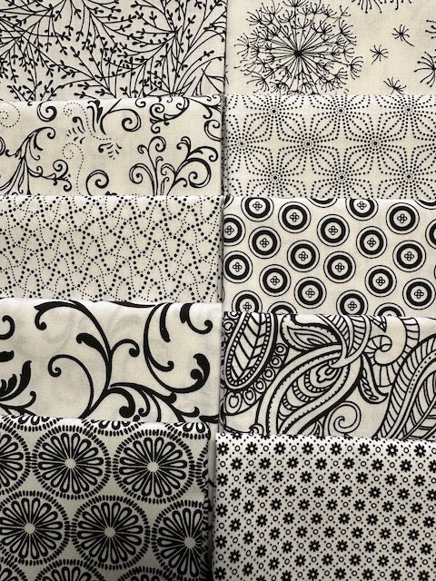 NIGHT & DAY White 10 fat quarters