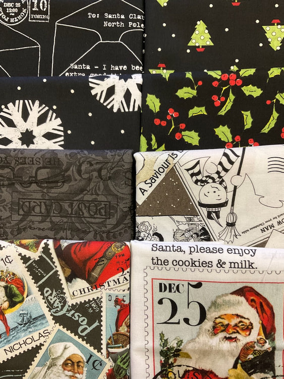 NICHOLAS Black 8 fat quarters