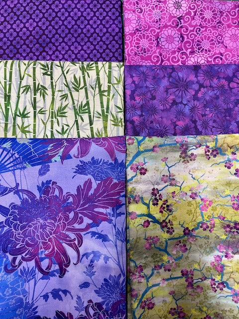 ORIENTAL GARDENS 6 fat quarters