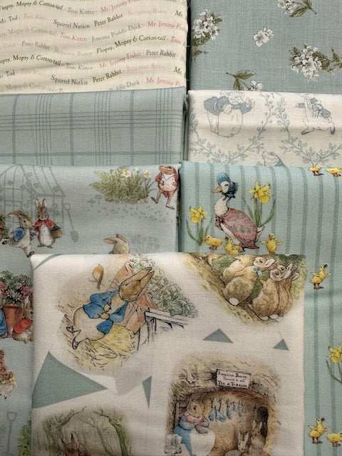 PETER RABBIT Blue 7 fat quarters