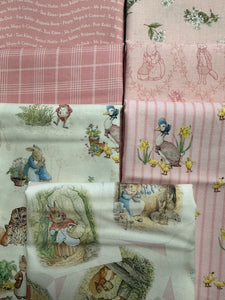 PETER RABBIT Pink 7 fat quarters