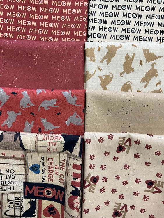 PURRFECTION Red 8 fat quarters