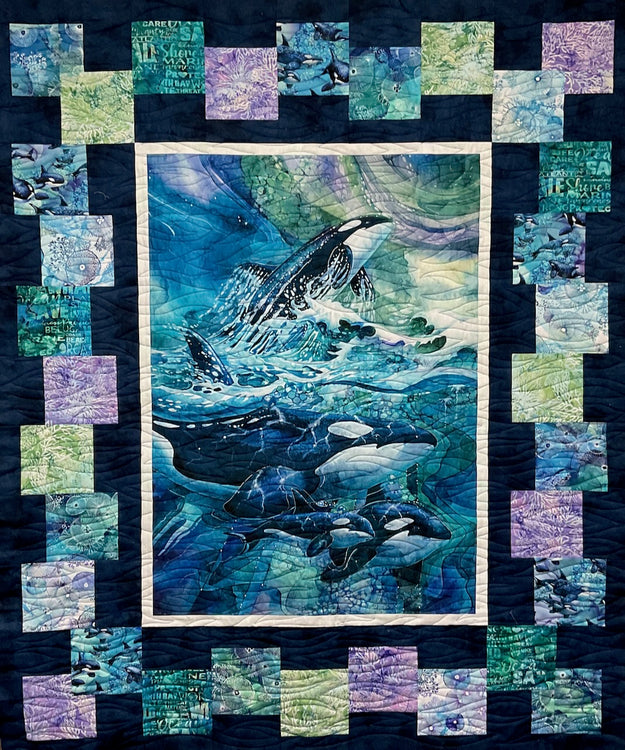 QUILTERS PALETTE Whale Song 54"x66"