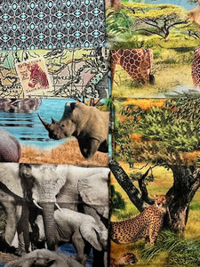 SERENGETI PLAINS Cool 8 fat quarters