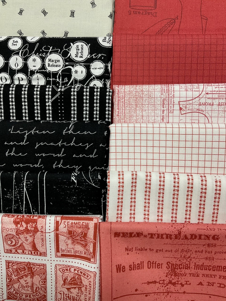 SEW JOURNAL Red and Black 12 half yards
