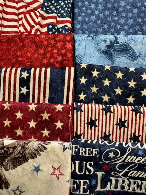STARS AND STRIPES 13  10 fat quarters
