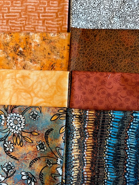 STILL LIFE Rust 8 fat quarters