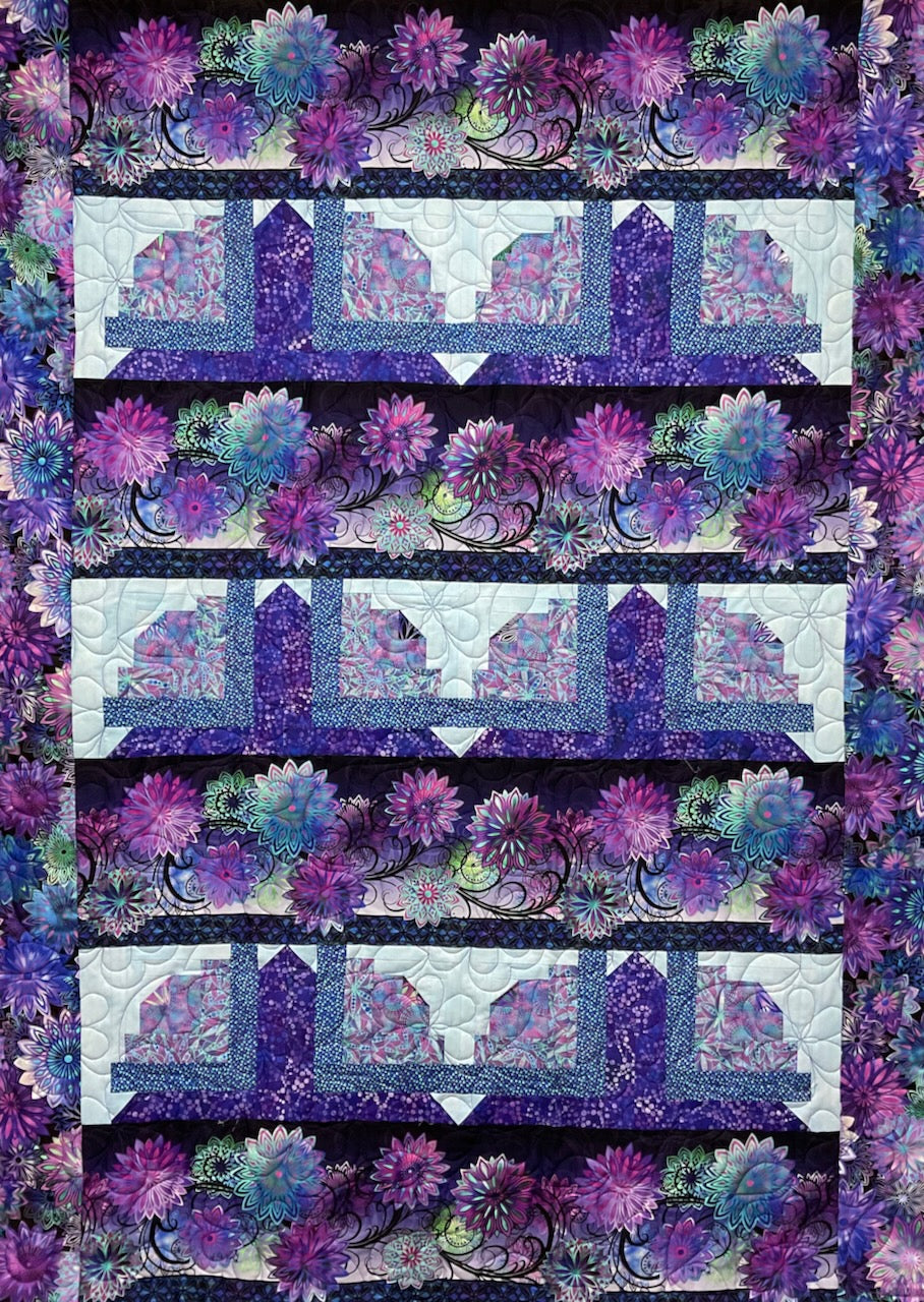 ROW BY ROW SUMMERTIME ROSES Dazzle 47"x65"